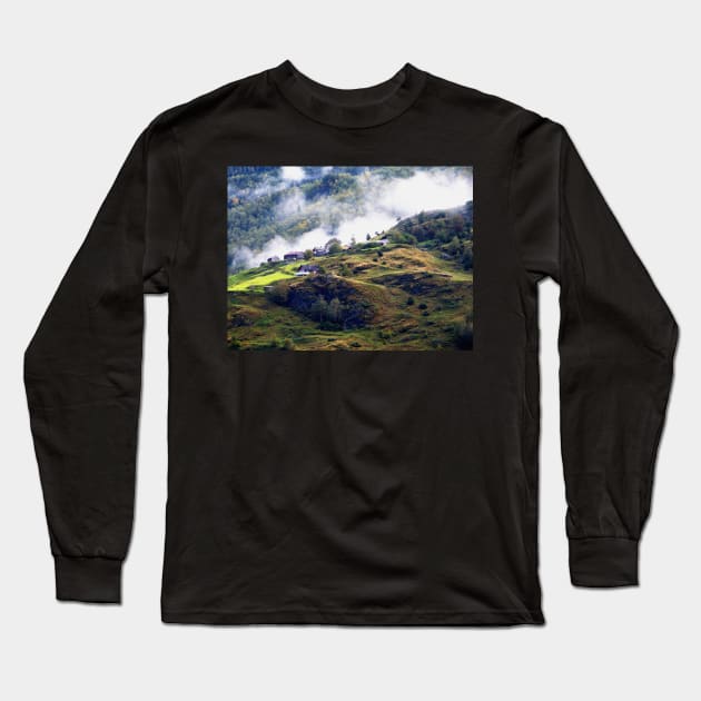 Mountain Side Long Sleeve T-Shirt by rosedew